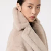 Teddy bear icon coat in alpaca and wool, beige