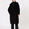 Teddy bear icon coat in alpaca and wool, black
