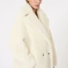 Teddy bear icon coat in alpaca and wool, white