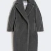 Teddy bear icon coat in wool and alpaca, medium grey