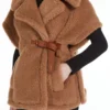 Teddy fabric cape, camel
