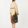 Trench coat in patterned water-repellent gabardine, skin orient