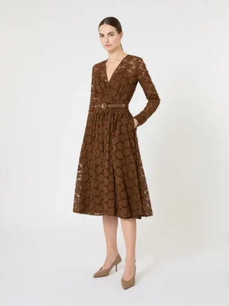 Tulle midi dress, chocolate