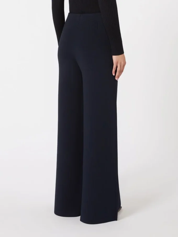 Viscose crepe knit trousers, ultramarine