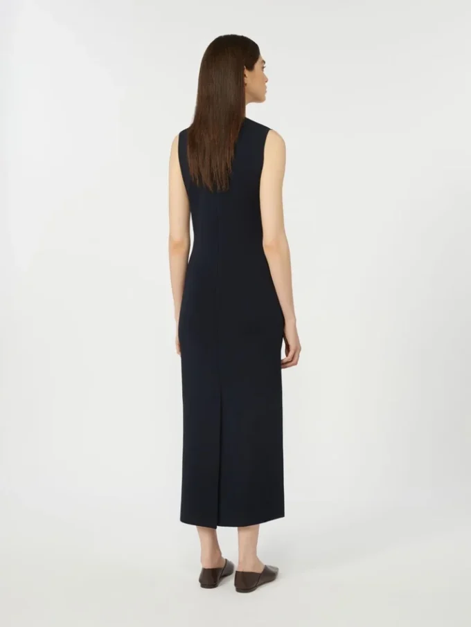 Viscose crepe sheath dress, ultramarine