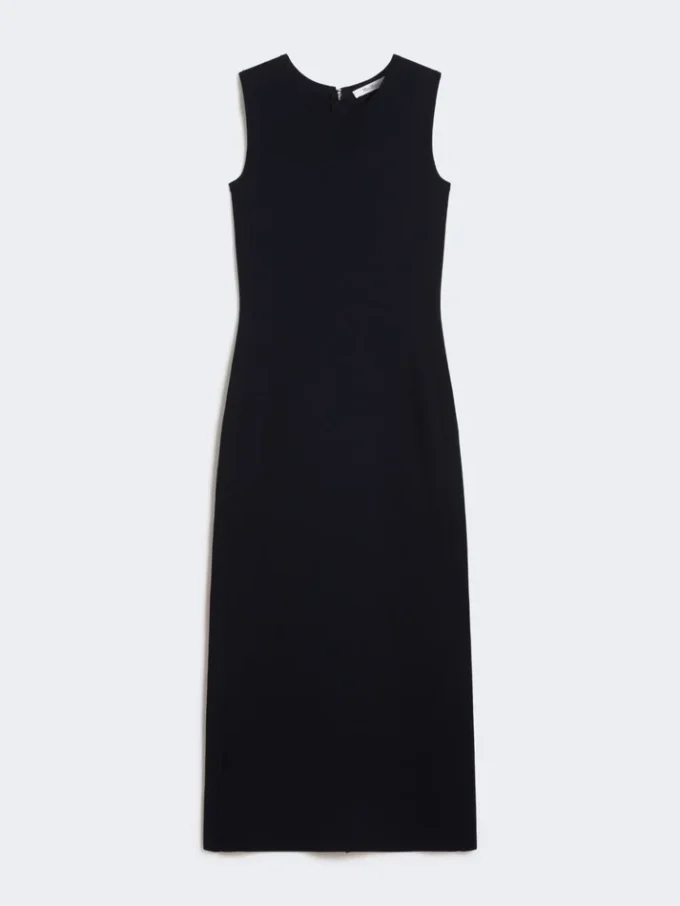 Viscose crepe sheath dress, ultramarine