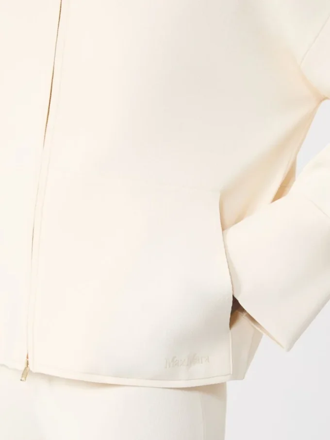 Viscose crepe yarn cardigan, ivory