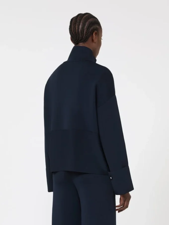 Viscose crepe yarn cardigan, ultramarine