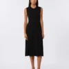 Viscose crepe yarn dress, black
