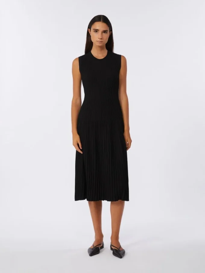 Viscose crepe yarn dress, black