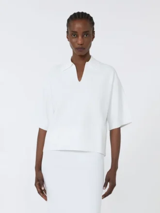 Viscose crepe yarn jumper, optical white