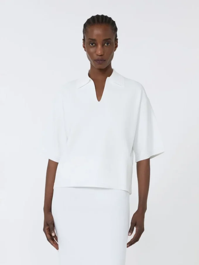 Viscose crepe yarn jumper, optical white