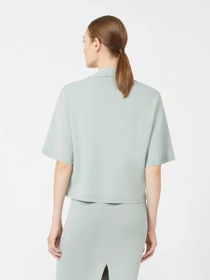 Viscose crepe yarn jumper, sage green