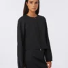 Viscose jersey boxy jacket, black
