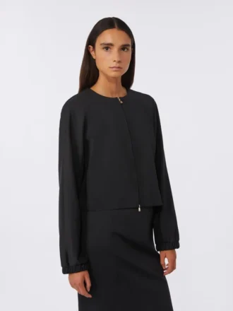 Viscose jersey boxy jacket, black