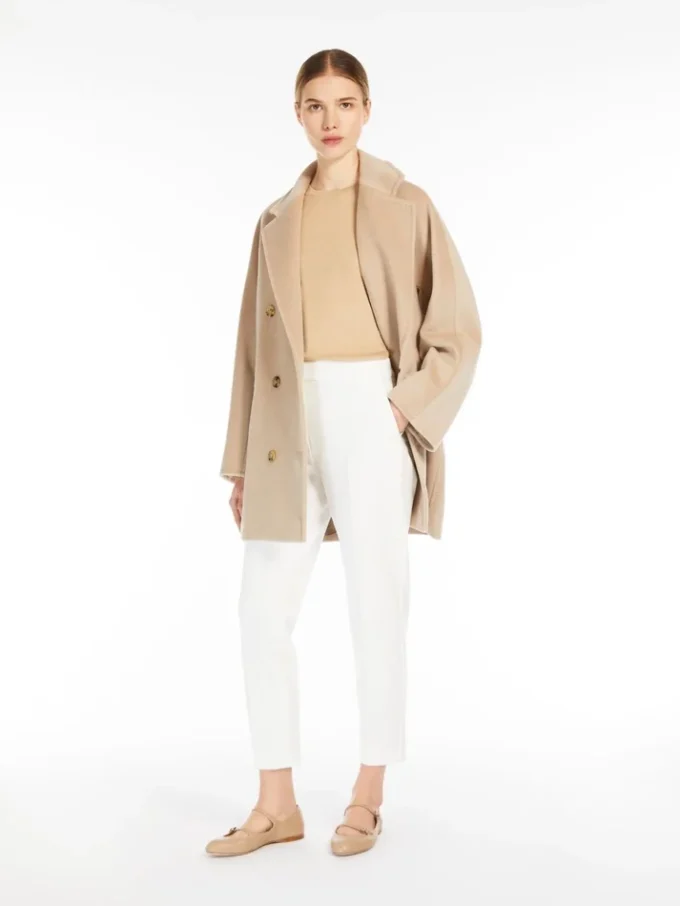 Viscose jersey trousers, white