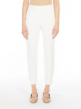 Viscose jersey trousers, white