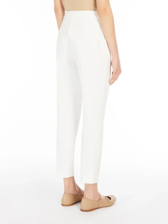 Viscose jersey trousers, white