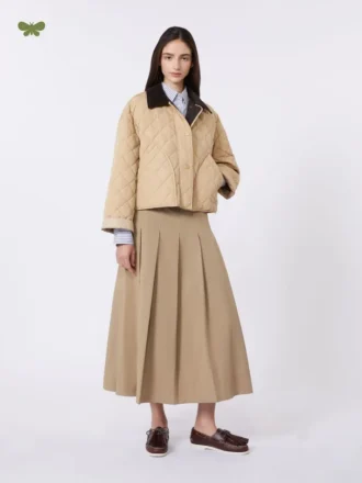Washed gabardine skirt, hazelnut brown