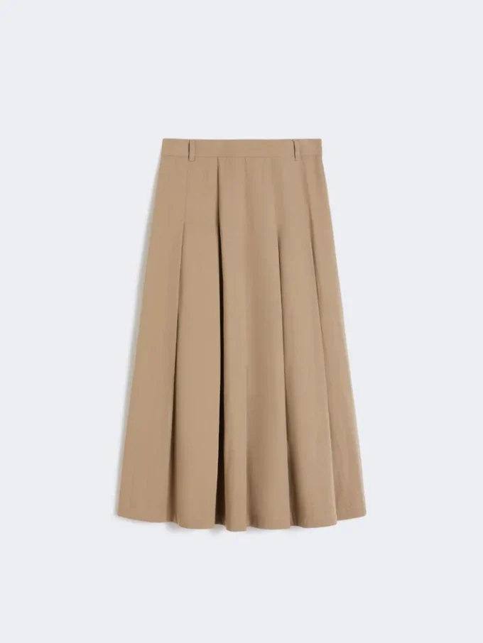 Washed gabardine skirt, hazelnut brown