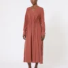 Washed silk canvas dress, terra cotta Washed silk canvas dress, terra cotta