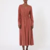 Washed silk canvas dress, terra cotta Washed silk canvas dress, terra cotta