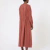 Washed silk canvas dress, terra cotta Washed silk canvas dress, terra cotta