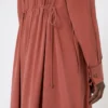 Washed silk canvas dress, terra cotta Washed silk canvas dress, terra cotta
