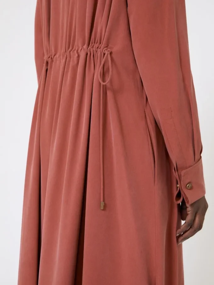 Washed silk canvas dress, terra cotta Washed silk canvas dress, terra cotta