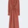 Washed silk canvas dress, terra cotta Washed silk canvas dress, terra cotta
