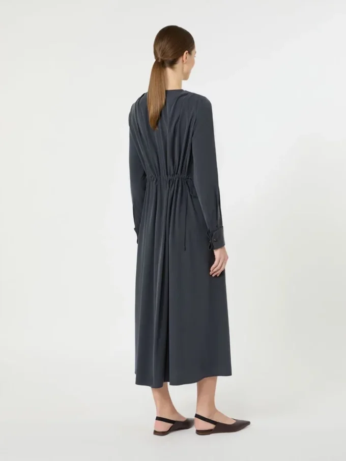 Washed silk canvas dress, ultramarine Washed silk canvas dress, ultramarine