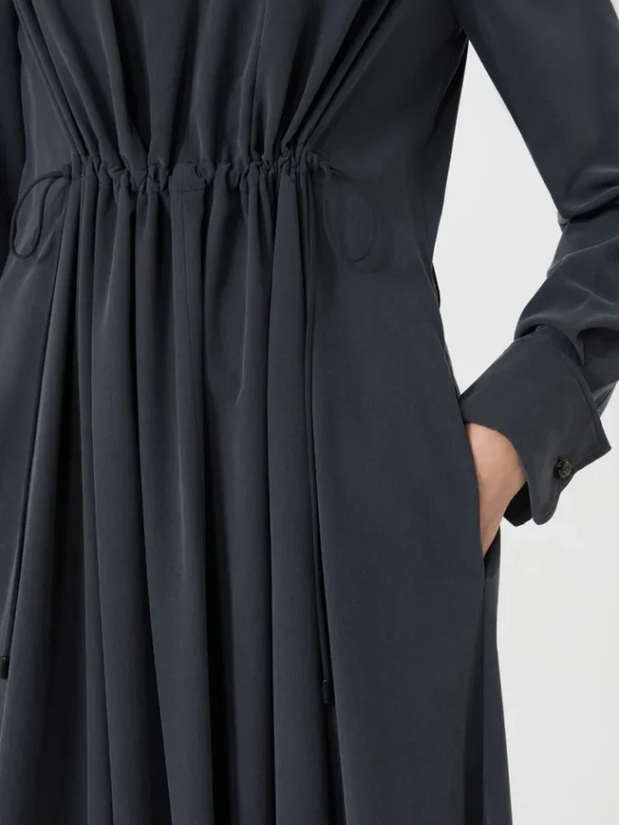 Washed silk canvas dress, ultramarine Washed silk canvas dress, ultramarine