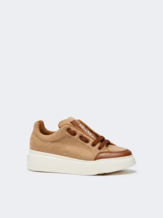 Water-repellent camel sneakers, camel