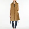 Water-repellent canvas gilet, caramel