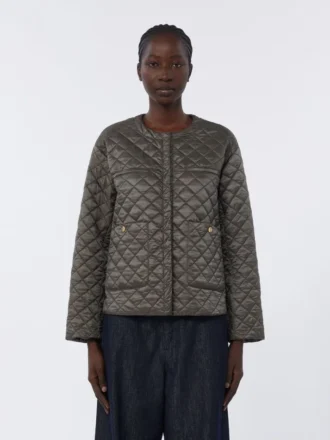 Water-repellent canvas padded jacket, dark grey