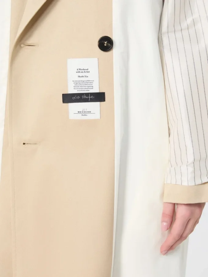 Water-repellent gabardine trench coat with print, plum