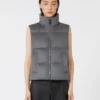 Water-repellent padded cashmere and canvas gilet, medium grey