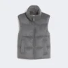 Water-repellent padded cashmere and canvas gilet, medium grey