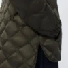 Water-repellent quilted canvas down jacket, dark green