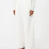 Wide-fit cotton and linen trousers, white