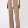 Wide-fit jersey trousers, camel