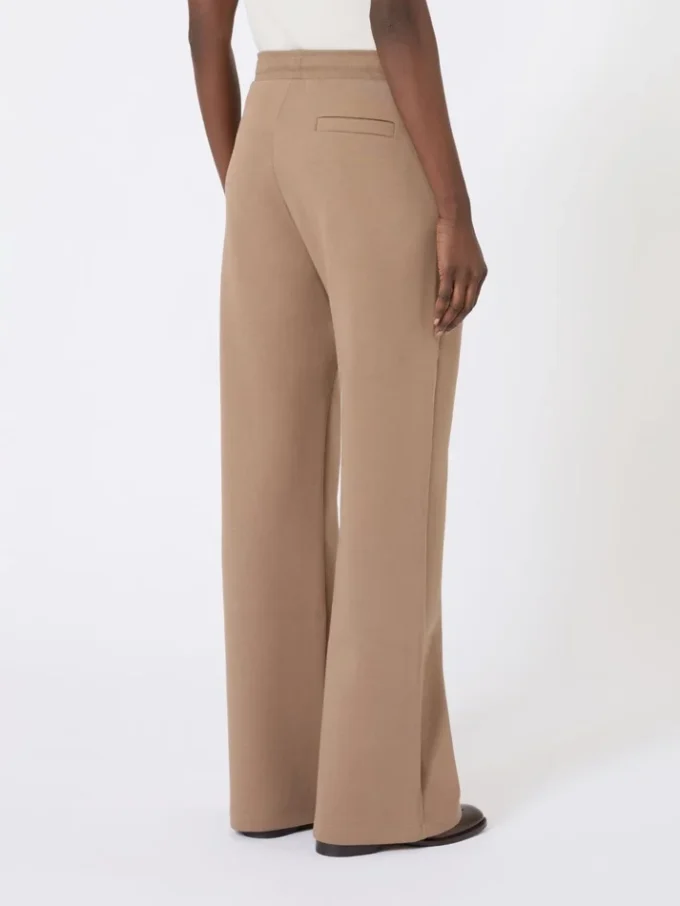 Wide-fit jersey trousers, camel