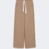 Wide-fit jersey trousers, camel