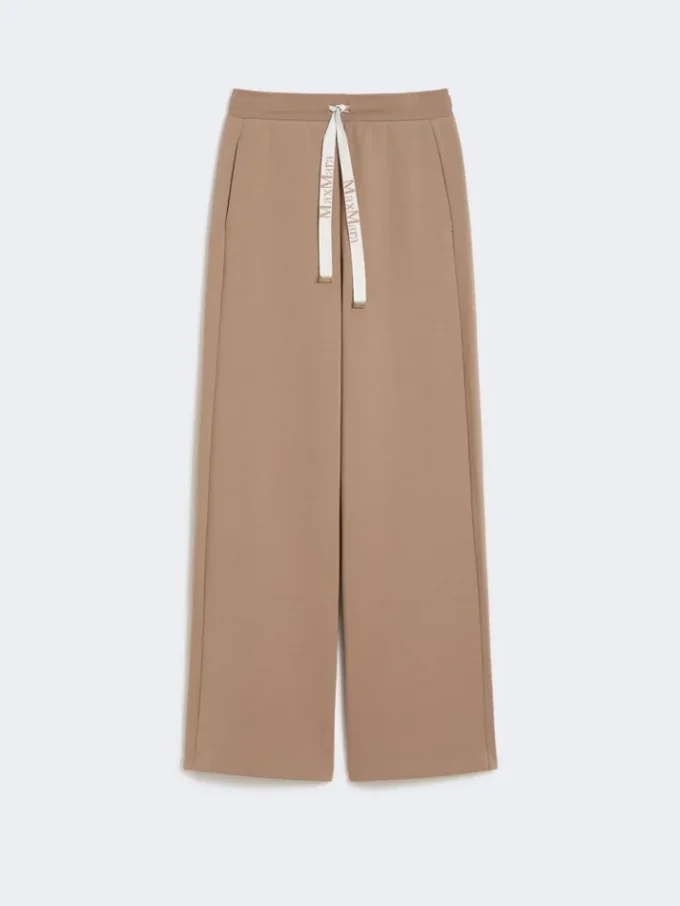 Wide-fit jersey trousers, camel