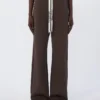 Wide-fit jersey trousers, chocolate