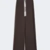 Wide-fit jersey trousers, chocolate