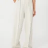 Wide-fit pinstripe piqua jersey trousers, white