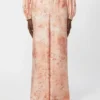 Wide-fit printed silk trousers, pink