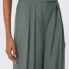 Wide-fit wool and silk trousers, dark green