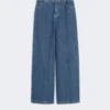 Wide-leg denim jeans, midnightblue